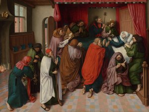 Śmierć Dziewicy łoże śmierci Maryi autorstwa Master of the Amsterdam Death of