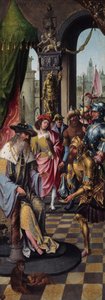 Król Dawid odbiera wodę z cysterny w Betlejem, 151520. autorstwa Master of the Antwerp Adoration