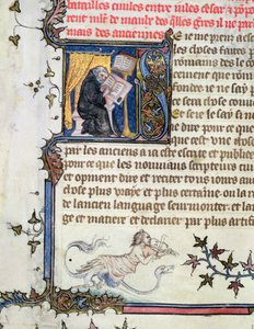 Ms 777 Monk kopiuje rękopis, z Historii Rzymu Liwiusza (59 pne-17 ne) c.1370