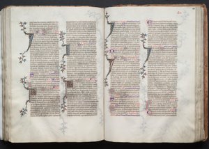 Mszał Gotha: Fol. 101r, Tekst, c. 1375. autorstwa Master of the Boqueteaux