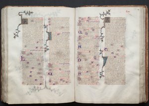 Mszał Gotha: Fol. 109r, Tekst, ok. n.e. 1375. autorstwa Master of the Boqueteaux