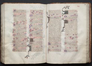 Mszał Gotha: Fol. 111r, Tekst, c. 1375. autorstwa Master of the Boqueteaux