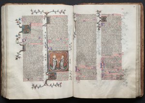 Mszał Gotha: Fol. 115r, Tekst, ok. n.e. 1375. autorstwa Master of the Boqueteaux