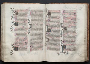 Mszał Gotha: Fol. 116r, Tekst, c. 1375. autorstwa Master of the Boqueteaux