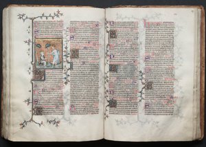 Mszał Gotha: Fol. 117r, Tekst, c. 1375. autorstwa Master of the Boqueteaux
