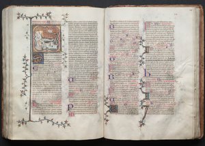 Mszał Gotha: Fol. 123r, Tekst, c. 1375. autorstwa Master of the Boqueteaux