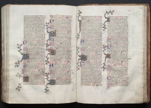 Mszał Gotha: Fol. 124r, Tekst, ok. n.e. 1375. autorstwa Master of the Boqueteaux