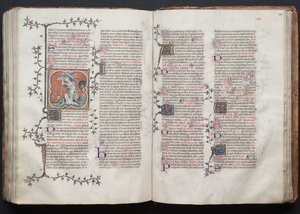 Mszał Gotha: Fol. 124v, Archanioł Michał, c. 1375.