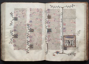 Mszał Gotha: Fol. 126v, Tekst, c. 1375. autorstwa Master of the Boqueteaux
