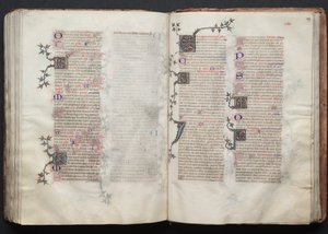 Mszał Gotha: Fol. 128v, tekst, ok. 1375. autorstwa Master of the Boqueteaux