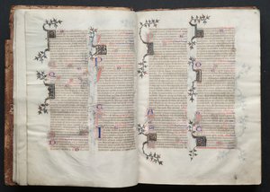 Mszał Gotha: Fol. 12v, tekst, ok. 1375. autorstwa Master of the Boqueteaux