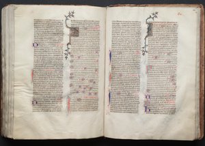 Mszał Gotha: Fol. 135r, Tekst, c. 1375. autorstwa Master of the Boqueteaux