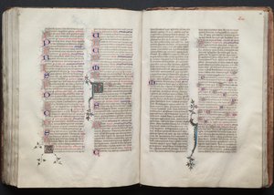 Mszał Gotha: Fol. 135v, Tekst, c. 1375. autorstwa Master of the Boqueteaux