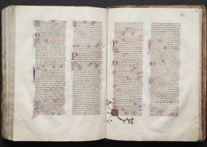 Mszał Gotha: Fol. 143r, Tekst, c. 1375. autorstwa Master of the Boqueteaux
