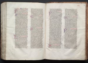 Mszał Gotha: Fol. 147r, Tekst, ok. n.e. 1375. autorstwa Master of the Boqueteaux