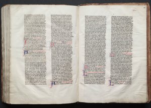 Mszał Gotha: Fol. 154r, Tekst, ok. n.e. 1375. autorstwa Master of the Boqueteaux