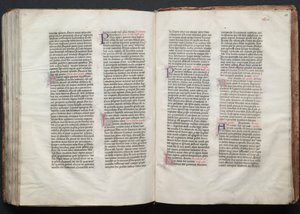 Mszał Gotha: Fol. 155r, Tekst, c. 1375. autorstwa Master of the Boqueteaux