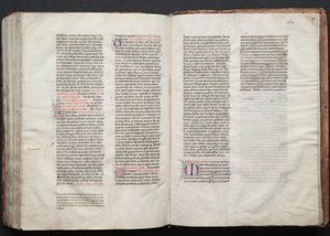 Mszał Gotha: Fol. 156v, Tekst, c. 1375. autorstwa Master of the Boqueteaux