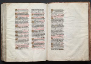 Mszał Gotha: Fol. 158r, Tekst, c. 1375. autorstwa Master of the Boqueteaux