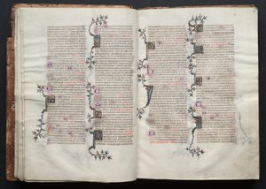 Mszał Gotha: Fol. 15r, Tekst , c. 1375. autorstwa Master of the Boqueteaux