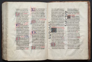 Mszał Gotha: Fol. 161r, Tekst, c. 1375. autorstwa Master of the Boqueteaux
