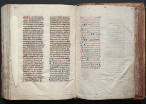 Mszał Gotha: Fol. 164r, Tekst, ok. n.e. 1375. autorstwa Master of the Boqueteaux