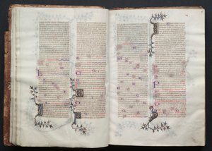 Mszał Gotha: Fol. 17r, Tekst, c. 1375. autorstwa Master of the Boqueteaux
