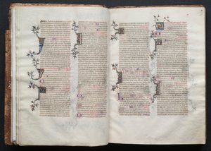 Mszał Gotha: Fol. 19r, Tekst, c. 1375. autorstwa Master of the Boqueteaux
