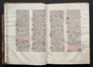 Mszał Gotha: Fol. 24r, Tekst, c. 1375. autorstwa Master of the Boqueteaux
