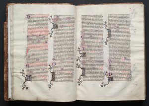 Mszał Gotha: Fol. 25r, Tekst, c. 1375. autorstwa Master of the Boqueteaux
