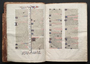 Mszał Gotha: Fol. 2v, tekst , c. 1375. autorstwa Master of the Boqueteaux