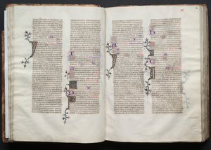 Mszał Gotha: Fol. 33r, Tekst, c. 1375. autorstwa Master of the Boqueteaux