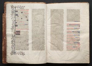 Mszał Gotha: Fol. 3v, tekst , c. 1375. autorstwa Master of the Boqueteaux