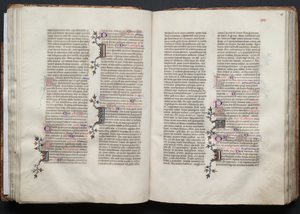 Mszał Gotha: Fol. 46r, Tekst, c. 1375. autorstwa Master of the Boqueteaux