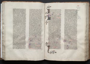Mszał Gotha: Fol. 47v, Tekst, c. 1375. autorstwa Master of the Boqueteaux