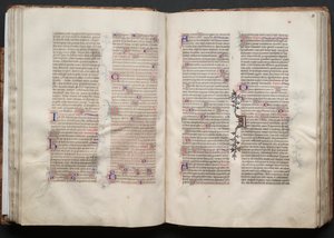 Mszał Gotha: Fol. 50v, tekst, ok. 1375. autorstwa Master of the Boqueteaux