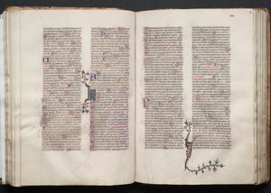 Mszał Gotha: Fol. 54r, Tekst, c. 1375. autorstwa Master of the Boqueteaux