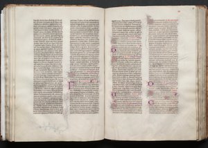 Mszał Gotha: Fol. 54v, Tekst, c. 1375. autorstwa Master of the Boqueteaux