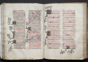 Mszał Gotha: Fol. 67r, Tekst, c. 1375. autorstwa Master of the Boqueteaux