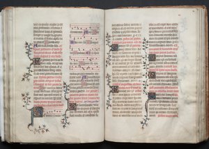 Mszał Gotha: Fol. 68r, Tekst, c. 1375. autorstwa Master of the Boqueteaux