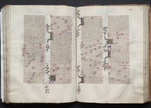 Mszał Gotha: Fol. 80r, Tekst, ok. 1375. autorstwa Master of the Boqueteaux