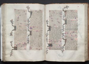 Mszał Gotha: Fol. 81r, Tekst, c. 1375. autorstwa Master of the Boqueteaux