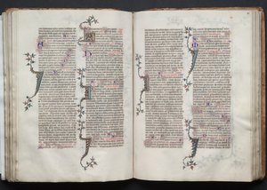 Mszał Gotha: Fol. 82r, Tekst, c. 1375. autorstwa Master of the Boqueteaux