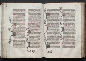 Mszał Gotha: Fol. 84r, Tekst, c. 1375. autorstwa Master of the Boqueteaux