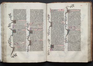 Mszał Gotha: Fol. 86r, Tekst, c. 1375. autorstwa Master of the Boqueteaux