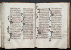 Mszał Gotha: Fol. 93r, Tekst, c. 1375. autorstwa Master of the Boqueteaux