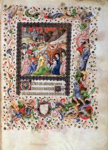 Dodaj 29433 f.67 Adoracja Dzieciątka, z Księgi Godzin, ok.1407 (welum)