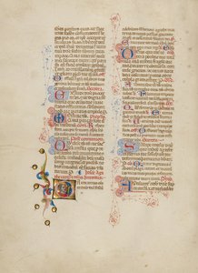 Inicjał G: Święta Agata autorstwa Master of the Brussels Initials