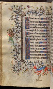 Godzinki Karola Szlachetnego, króla Nawarry (1361-1425): fol. 121v, tekst autorstwa Master of the Brussels Initials and Associates