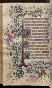 Godzinki Karola Szlachetnego, króla Nawarry (1361-1425): fol. 129v, tekst autorstwa Master of the Brussels Initials and Associates
